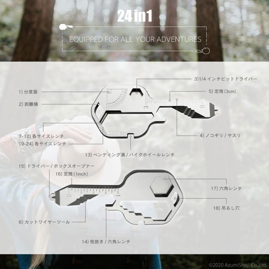 鍵型 マルチツール 多機能 24種 ナイフ キャンプ用品 サバイバルキット