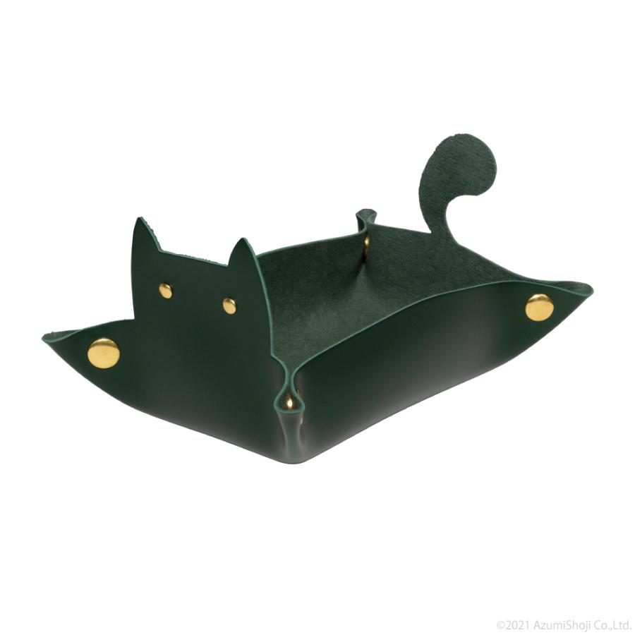 レザー風トレイ 猫 小物入れ 折り畳み 収納トレー アクセサリー 鍵