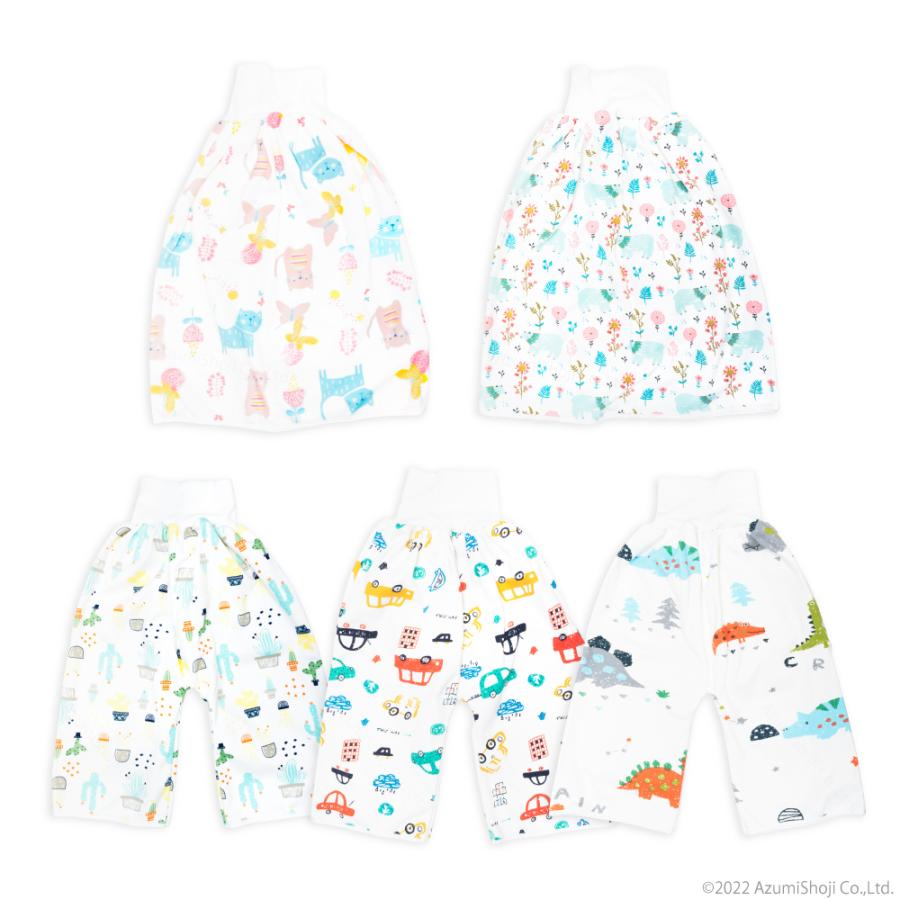 おねしょ対策 防水ズボン スカート 蒸れ防止 おむつ おねしょズボン おねしょスカート 腹巻 快適 かわいい 車 恐竜 サボテン 花 ネコ（Yahoo!・ギフト百貨のzumi）