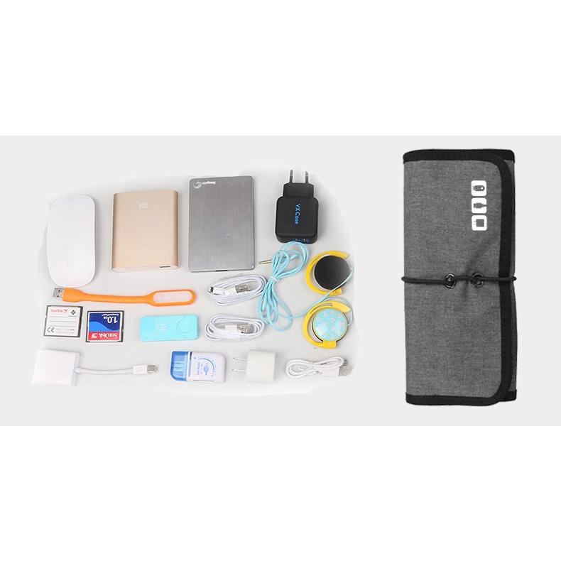 ガジェットポーチ 薄型 ミニ ロールアップ 大容量 折り畳み 収納ケース