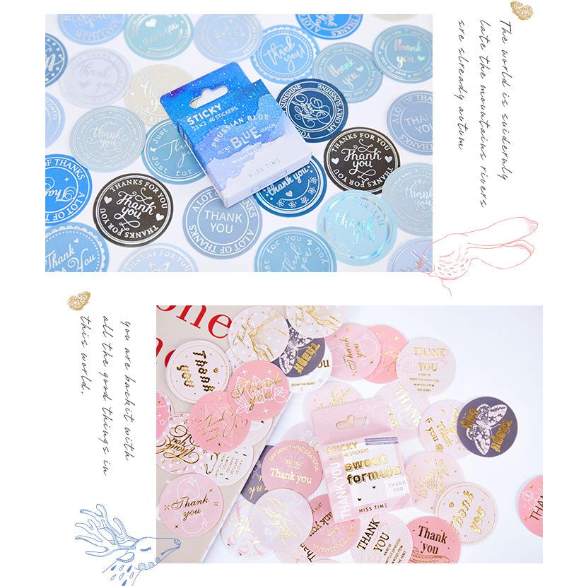 ギフトシール Thankyou 46枚 箱付 φ3.5cm サンキュー ギフト