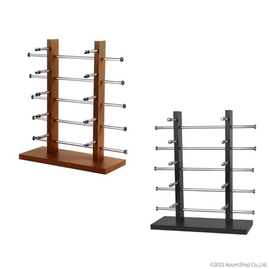 メガネスタンド 10本用 木目調 茶 黒 サングラス ディスプレイ
