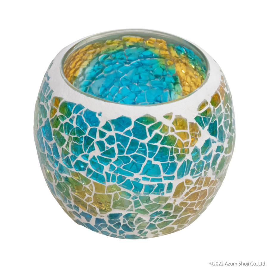 モザイクキャンドルホルダー ZT006 虹色 茶色 水色 キャンドルスタンド