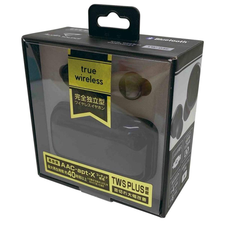 トゥルーワイヤレスイヤホン KABE-006B TW-04E Bluetooth USB TWS PLUS