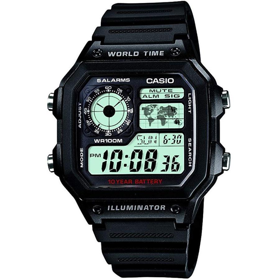 CASIO 腕時計 デジタル AE-1200WH-1A メンズ 海外モデル ブラック シンプル クォーツ スクエア おしゃれ かっこいい｜zumi