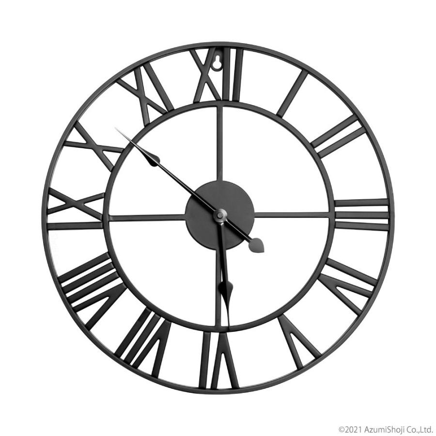 壁掛け時計 ブラック 40cm 大きい インテリア 日本最大級 クロック おしゃれ アンティーク 北欧 市販 ラージ レトロ アナログ シンプル 雑貨 掛け時計 フレーム アイアン