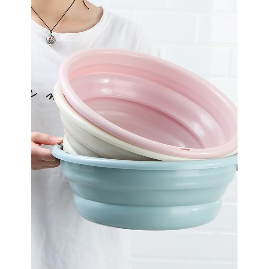 折り畳み洗面器 大小セット 直径30cm ピンク コンパクト 折り畳み洗面器 大小セット 直径30cm ピンク コンパクト