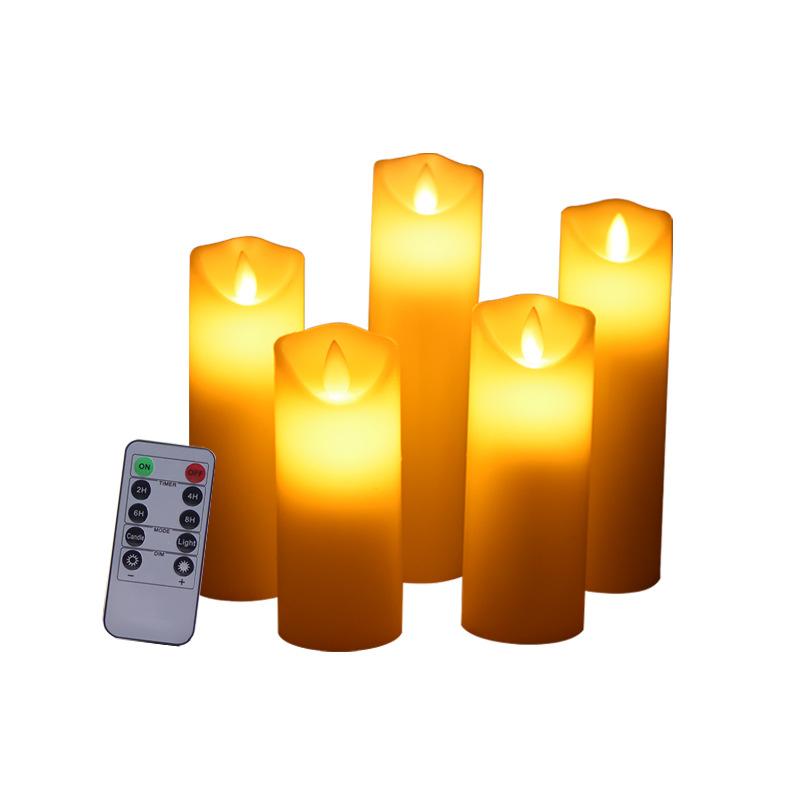 リモコン付き LED キャンドルライト 5本セット 電池式 北欧 韓国風