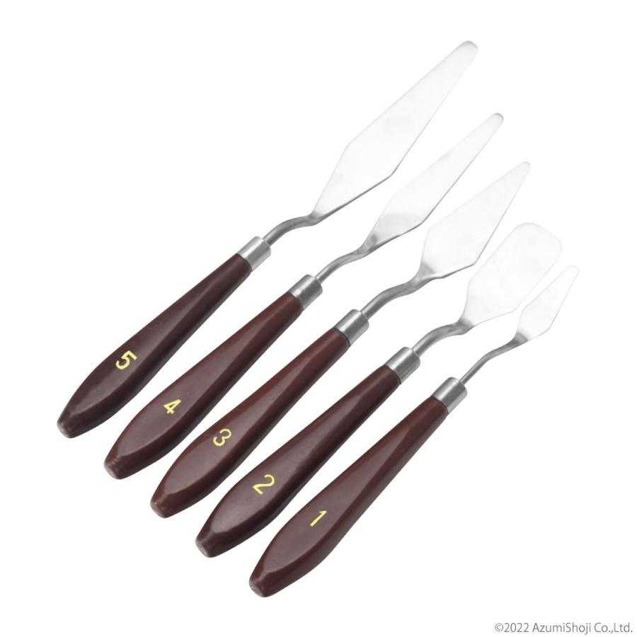 ペイントナイフ 5本セット ペインティング 油絵 油彩画 ならし 馴らし かきとり 絵画 美術 アート お得 セット売り コテ ペンチング