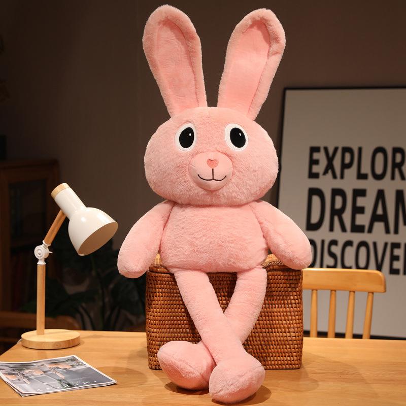 引き込み式のウサギのぬいぐるみ 80cm 抱き枕 もこもこ かわいい 耳が