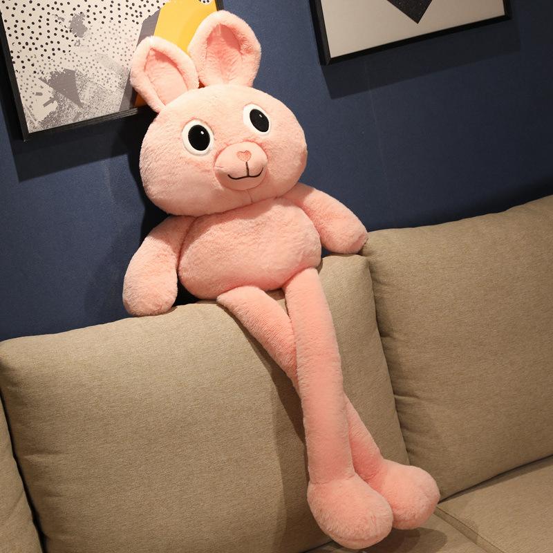 引き込み式のウサギのぬいぐるみ 80cm 抱き枕 もこもこ かわいい 耳が