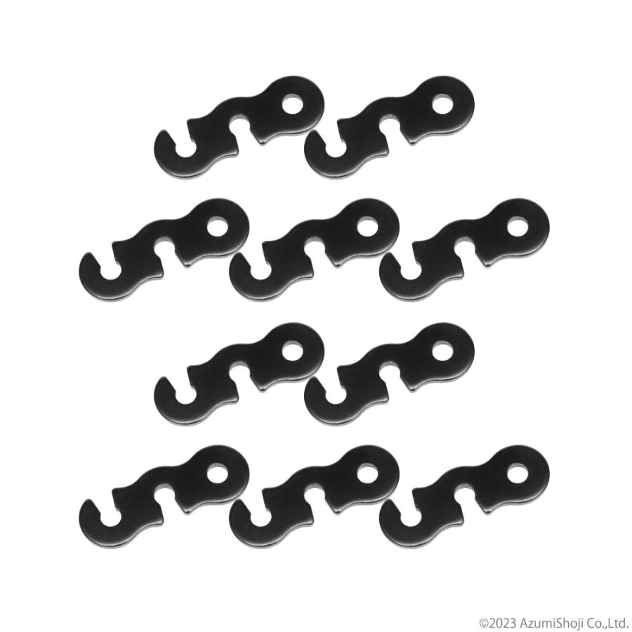 テント用ロープバックル 10個セット 黒 ストッパー ギラインバックル