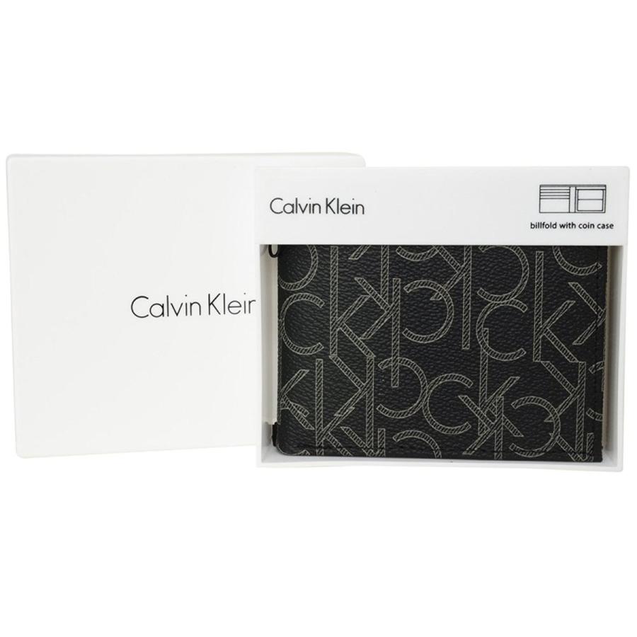 カルバンクライン 二つ折り短財布 小銭入れ Calvin Klein CK ブラック 財布 79463 レザー メンズ ギフト 父の日｜zumi｜04