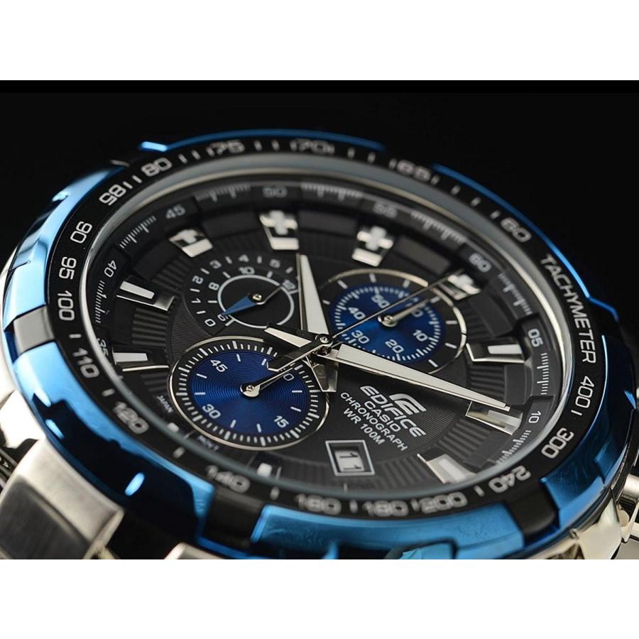 CASIO カシオ EDIFICE エディフィス EF-539D-1A2 ブルー×シルバー 腕時計 メンズ クロノグラフ 海外レアモデル 100m防水 ステンレス｜zumi｜02