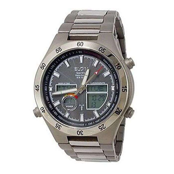 ELGIN エルジン 電波 ソーラー メンズ腕時計 チタン FK1390TI-BP  