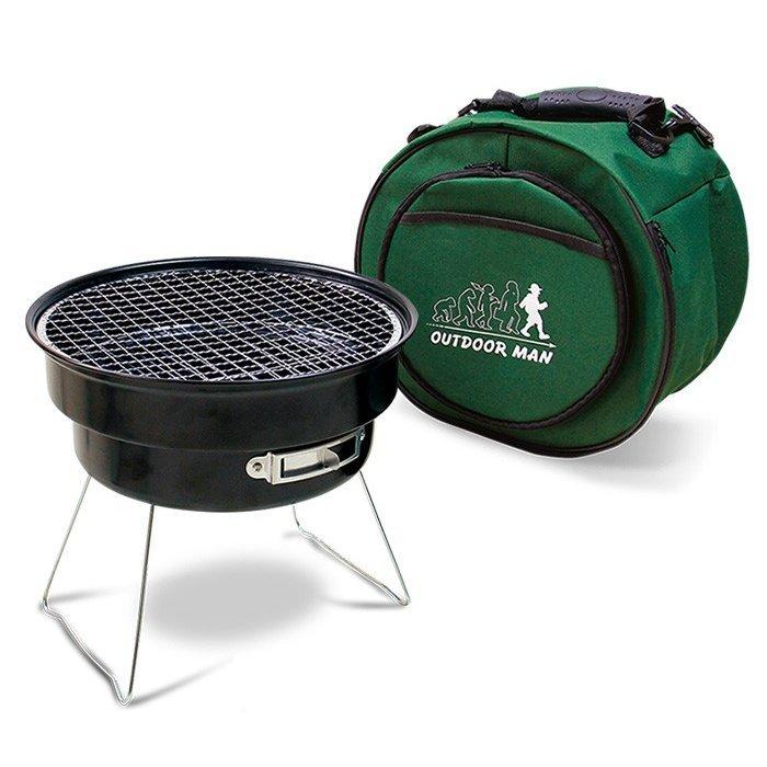 バーベキューコンロ&クーラーバッグ BBQグリル 収納バッグ付き キャンプ アウトドア KK-00365 OUTDOOR MAN ピーナッツクラブ　夏｜zumi