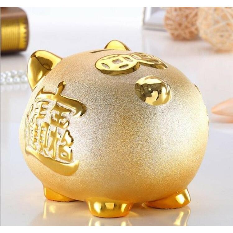 ブタの貯金箱 ピギーバンク 9号 豚 ぶた 金 ゴールド 開運グッズ ブタの貯金箱 ピギーバンク 9号 豚 ぶた 金 ゴールド 開運グッズ