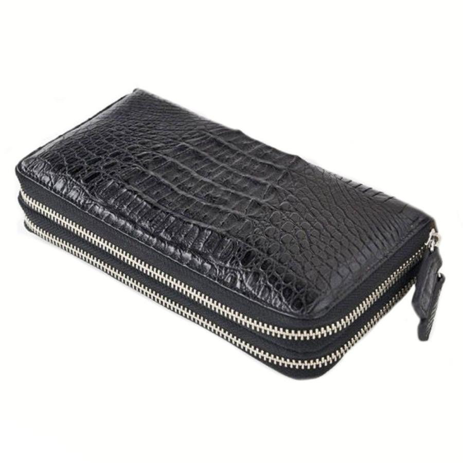 GODANE 天然カイマン種クロコダイル革 spcw-8056cp/bk.t 長財布 ダブル  