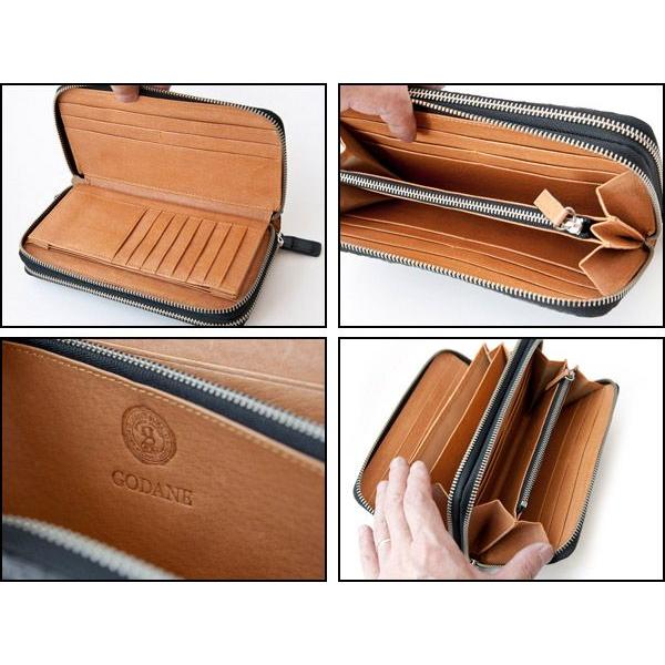 GODANE 天然カイマン種クロコダイル革 spcw-8056cp/bk.t 長財布 ダブル  