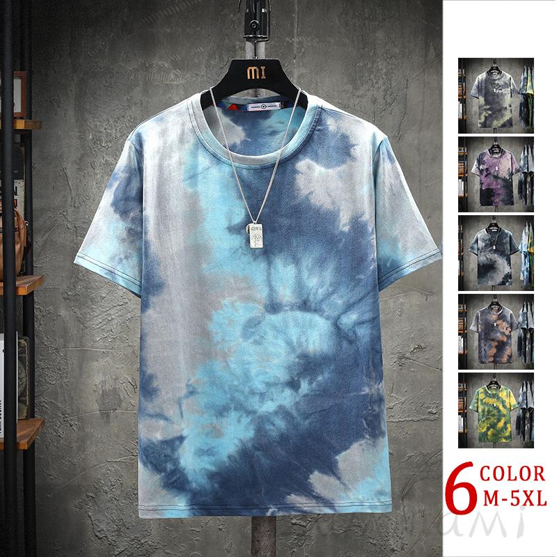 Tシャツ メンズ タイダイtシャツ 夏服 配色 染め 半袖tシャツ スリム クルーネック アメカジ 夏 メンズファッション 選べる6色 10代 代 30代 40代 Tu Zuminami 通販 Yahoo ショッピング