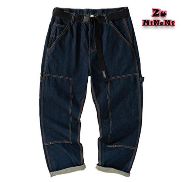 超人気 極太 デニム ストリート系 ルーズフィット バギーパンツ メンズ