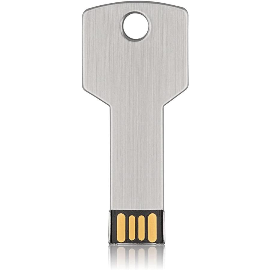 超安い品質 USBフラッシュドライブ メタルキーデザイン 32GB KandZZ メタルキー型メモリースティック 32GB シルバー 2.0 USB サムドライブ その他周辺機器
