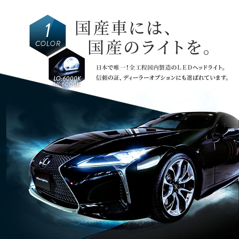 【2年保証】日本ライティング LEDヘッドライト H4 標準モデル 12V専用 日本製 車検対応 6000K Lo:4500lm Hi:5000lm