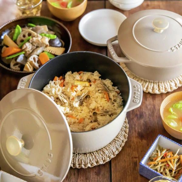 STAUB wa nabe 18cm ストウブ　ワナベ　リネン 楽天市場】【公式】STAUB Wa-NABE M 18cm リネン ヴィンテージノブ仕様