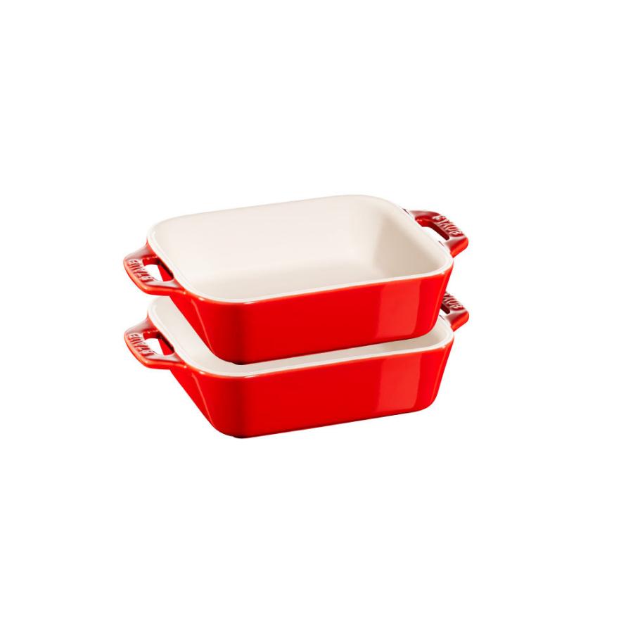 Staub ストウブ レクタンギュラーディッシュ 14×11cm チェリー 2 Staub ストウブ レクタンギュラーディッシュ 14×11cm チェリー 2