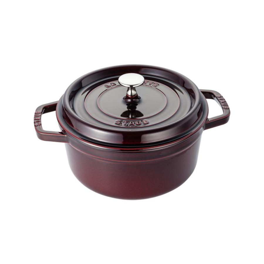 Staub（ストウブ） 鍋 ラウンド 22cm グレナディンレッド 生涯保証| 鍋