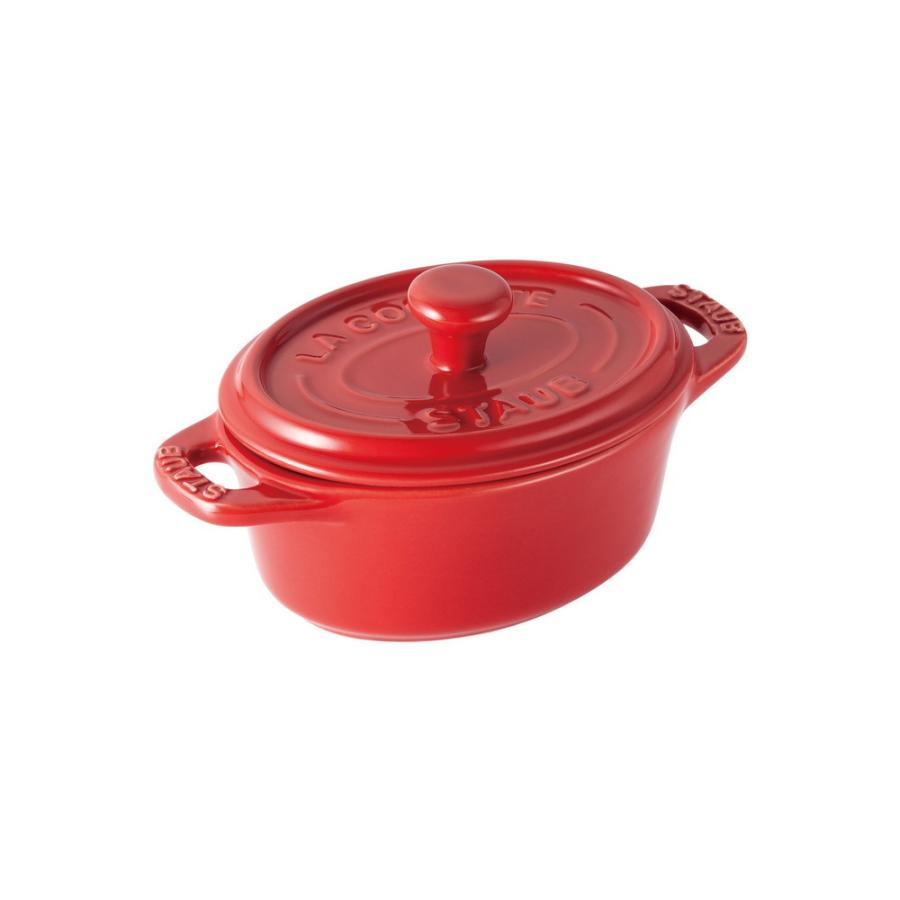 Staub（ストウブ） セラミック ミニオーバル ココット 11cm チェリー