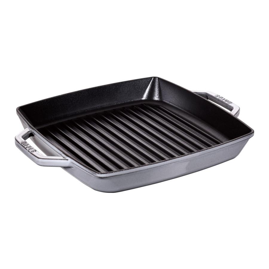 Staub ストウブ ピュアグリル スクエア28cm グレー ステーキ Staub ストウブ ピュアグリル スクエア28cm グレー ステーキ