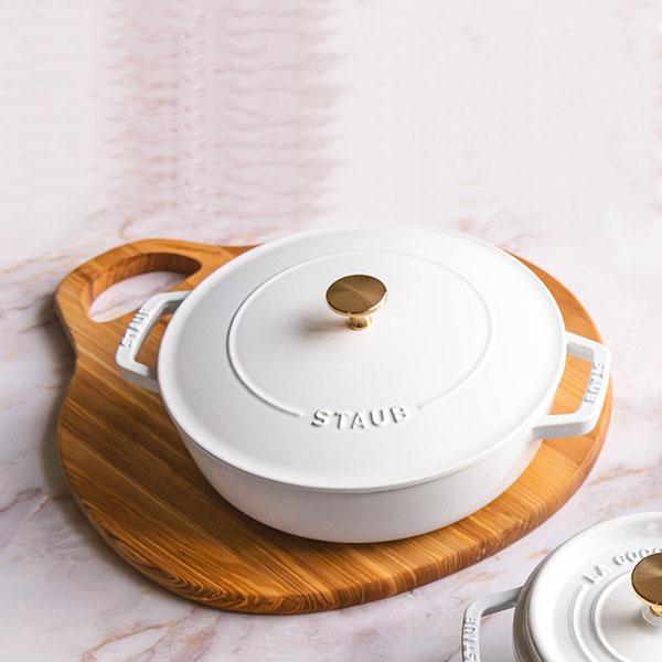 Staub ストウブ ブレイザー・ソテーパン 24cm ピュアホワイト Staub ストウブ ブレイザー・ソテーパン 24cm ピュアホワイト