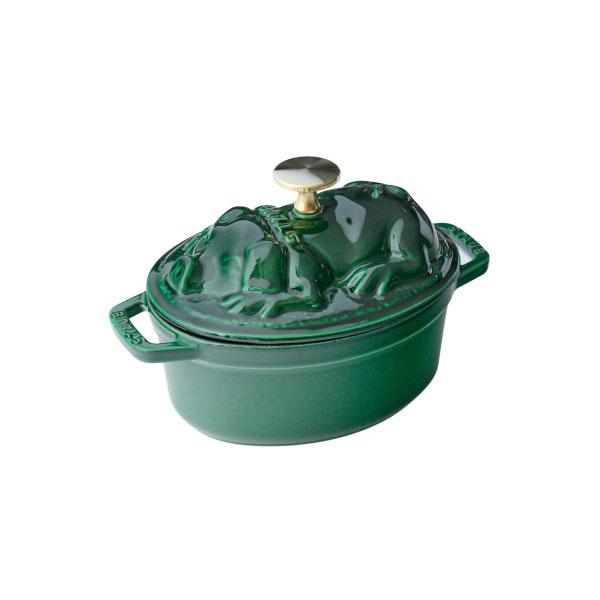 Staub ストウブ ピギーココット オーバル 17cm バジルグリーン Staub ストウブ ピギーココット オーバル 17cm バジルグリーン