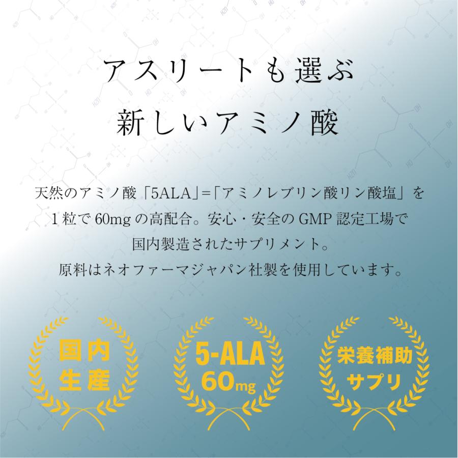 5-ALA サプリ 業界最高含有量1粒60mg 30カプセル ネオファーマジャパン製 5ALA 使用 日本製 5-アミノレブリン酸リン酸塩 サプリメント BOOST 5ALA 60mg 3袋 |  | 02