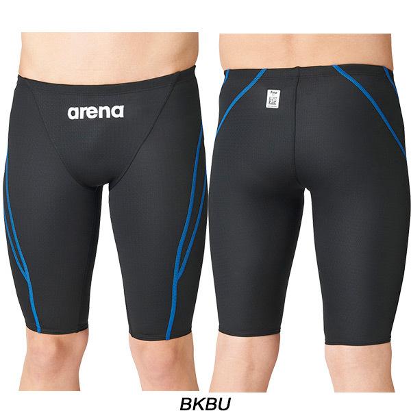 アリーナ ボーイズ用 競泳水着 ハーフスパッツ(ブラック/ レッド