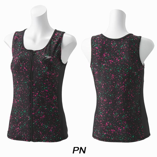 【最大10%OFFクーポン】◎スピード レディース水着 フィットネス 単品トップス大きめサイズ SPECKLE ZIP TOP SFW72122Z|zyuen1|03