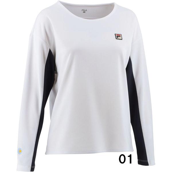 【全品ポイント5倍】フィラ FILA レディース テニス ウェア ドルマン ロングスリーブ Tシャツ 無地 VL2587