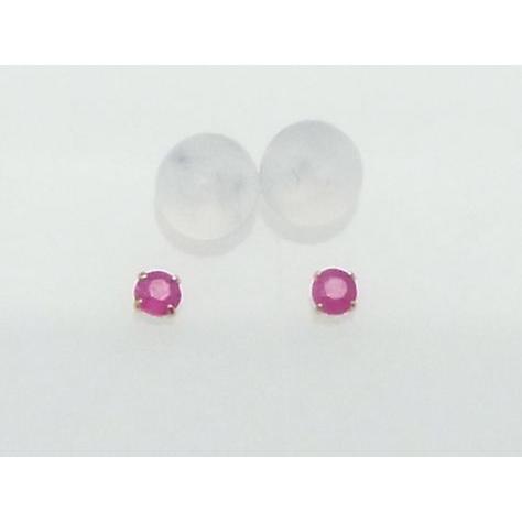 K18 天然 ルビー ピアス 2ミリ 新品 ケース 保証書付 : 491 