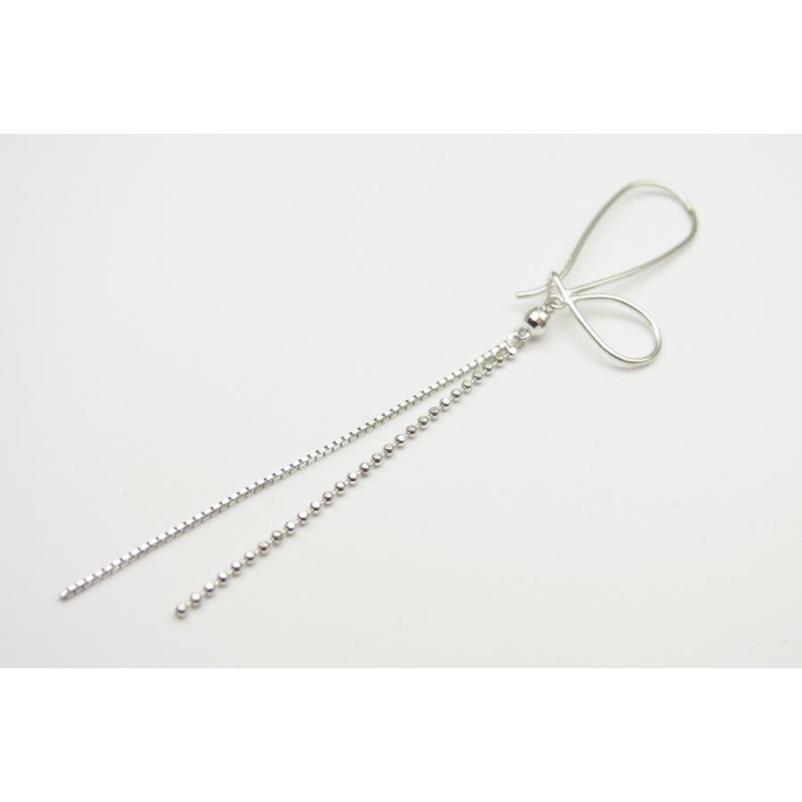 K14WG ハート フープ チェーン ピアス 片方 のみ 新品 ケース 保証書付