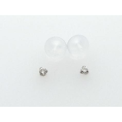 K14WG 天然 ダイヤモンド ピアス 1ミリ 新品 ケース 保証書付 : 888 