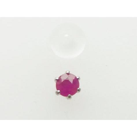 Pt900 天然 ルビー 3ミリ ピアス 片方 のみ 新品 ケース 保証書付 :948