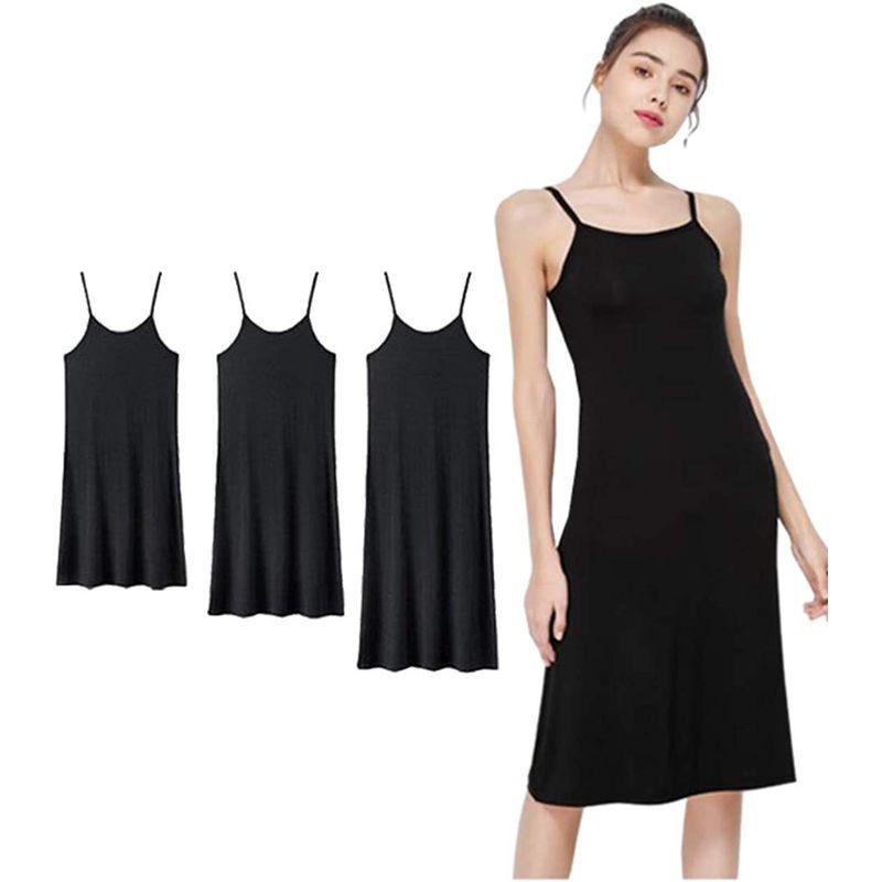 本店 インナーワンピース スリップ レディース ペチコート レディースハーフスリップ タンクトップ ワンピース 静電気防止 透けない ブラック 7sbbagg5cbd3a2ao P1ai