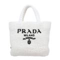 プラダ トートバッグ レディース ホワイト スモール クロシェ トートバッグ PRADA 1BG42...