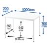 「アール・エフ・ヤマカワ ラディーワークテーブル 平机 長方形 ホワイト 幅1000×奥行700×高さ700mm 1台 テレワークデスク」の商品サムネイル画像2枚目
