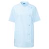 「KAZEN レディス医務衣半袖 （ナースジャケット） 医療白衣 サックスブルー（水色） L 360-31（直送品）」の商品サムネイル画像1枚目