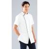 「KAZEN メンズジャケット半袖 医療白衣 ホワイト×ネイビー LL 052-28（直送品）」の商品サムネイル画像2枚目