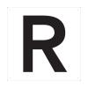 「トラスコ中山 TRUSCO 表示板 アルファベット「R」 420X420 TAEH-R 1枚 487-6555（直送品）」の商品サムネイル画像1枚目