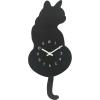 「不二貿易 掛時計 アナログ時計 振リ子掛時計 クロネコ ブラック 27310 1個（直送品）」の商品サムネイル画像1枚目