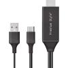 「PGA USB-Cコネクタ HDMIミラーリングケーブル 2m ブラック PG-UCTV2MBK 1本（直送品）」の商品サムネイル画像1枚目